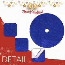 Gonna per albero di Natale con paillettes da 48 pollici, blu scuro