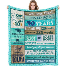 Couverture jetée cadeau pour un 12e anniversaire, 152 x 127 cm