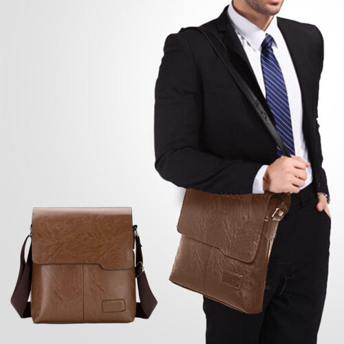 Herren-Umhängetasche, khaki, PU-Schultertasche