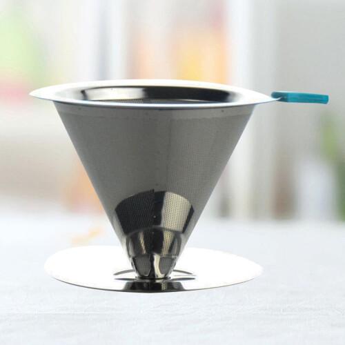 Stainless Steel Coffee Filter with Base Silver 1-2 Cups 2