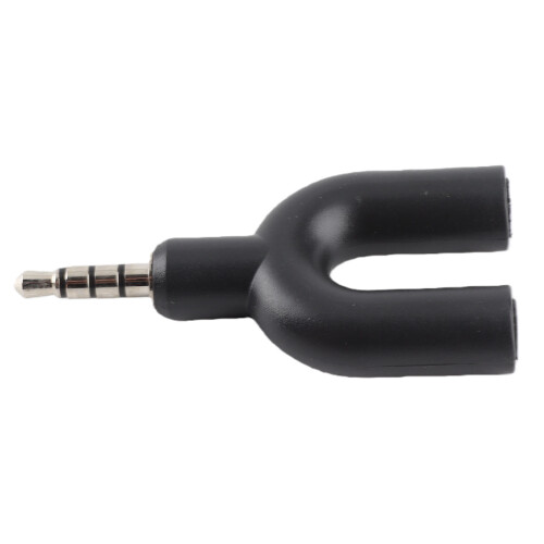 Black 3.5mm 2-Way Headphone Splitter Aluminium 2