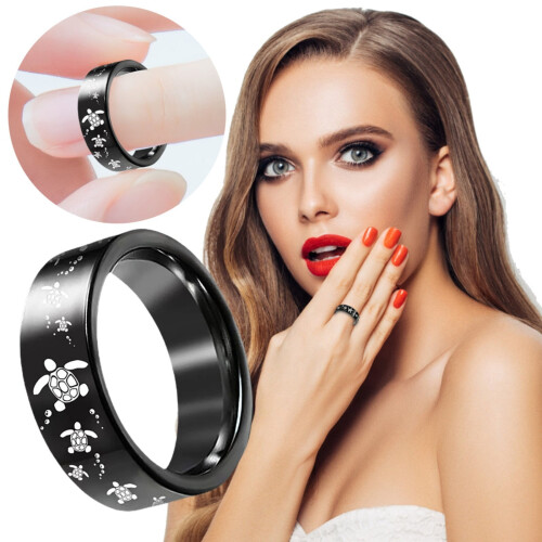 Star Pearl Ring for Women Black Adjustable Size 12 1