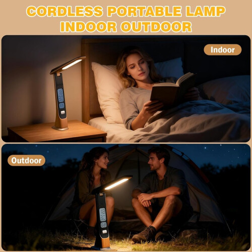 Lampe de bureau rechargeable à 3 couleurs, intensité variable, commande tactile, portable pour la lecture 1