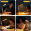 Lampe de bureau rechargeable à 3 couleurs, intensité variable, commande tactile, portable pour la lecture 5