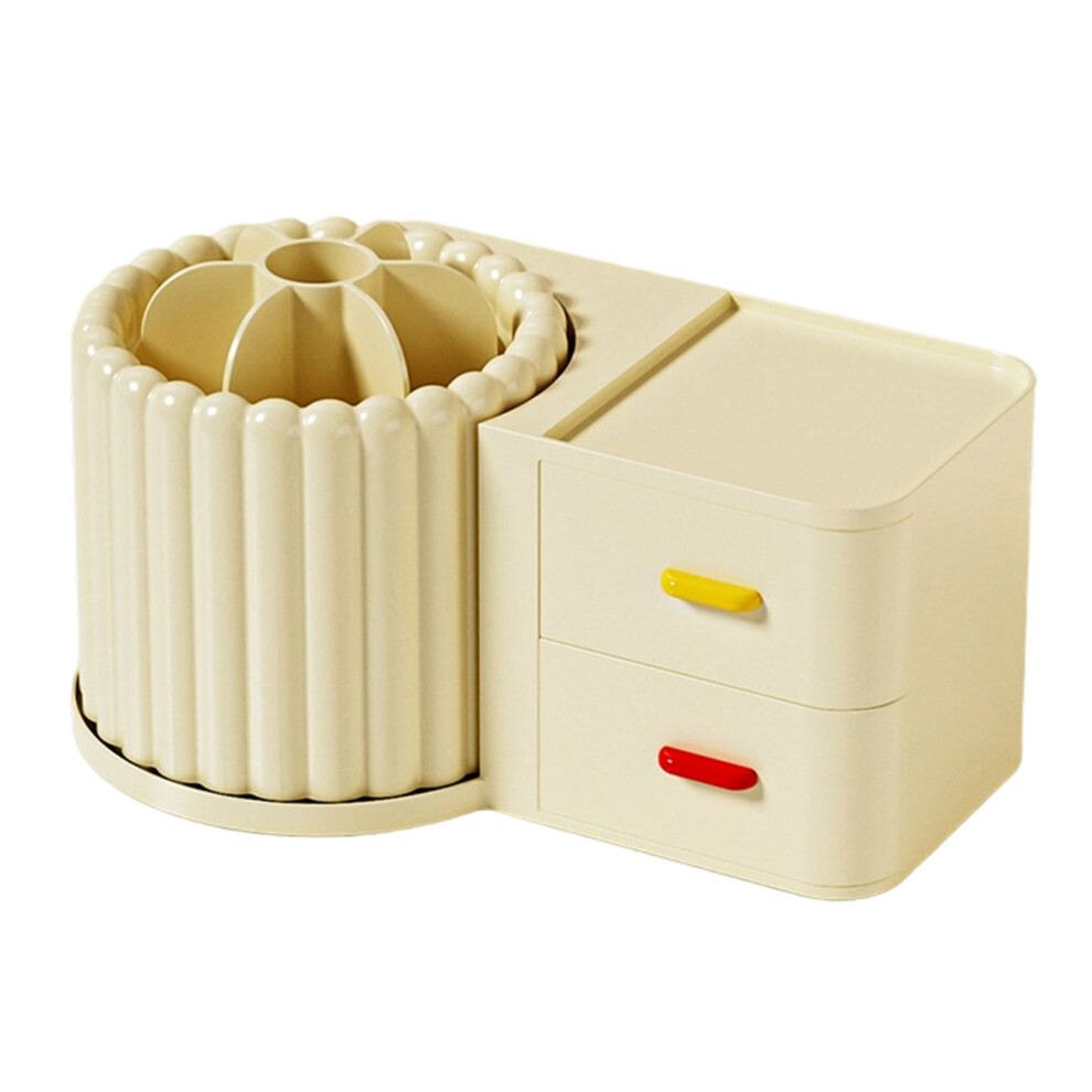 Rotating Desk Organizer  Pencil Pen Holder for Desk-Yellow