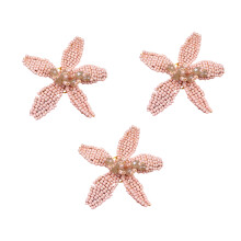 Perles faites à la main en forme de fleur, 3 pièces,-Rose