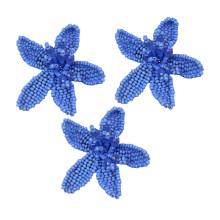 3 stuks kralen bloem applicaties kledingstuk versiering-Blauw