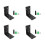 Support d'angle en L en acier inoxydable, support fixe-Noir 85mm 1