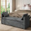 Living And Home Upholstered Storage Bench with 2 Pillow, Grey 1