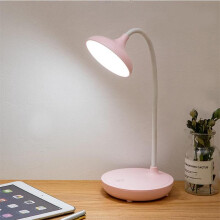 Lampe de bureau LED sans fil rose, commande tactile, 3 niveaux d'intensité, pour la lecture, la table de chevet et la chambre.