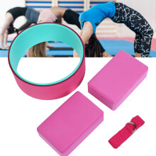 Pink Yoga Wheel Block Belt Bundle