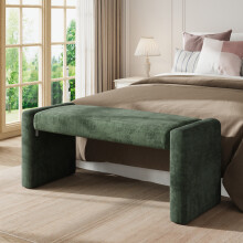 Green 2 Seater Modern Velvet Ottoman Bench