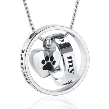 Collana con doppio anello a forma di urna per ceneri - Per sempre nel mio cuore
