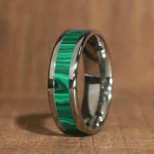 Titanium stalen ring voor mannen en vrouwen – 8 mm Boho groen