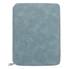 Bloc-notes compact Guangmc Business A5 avec pochette zippée - Bleu ciel