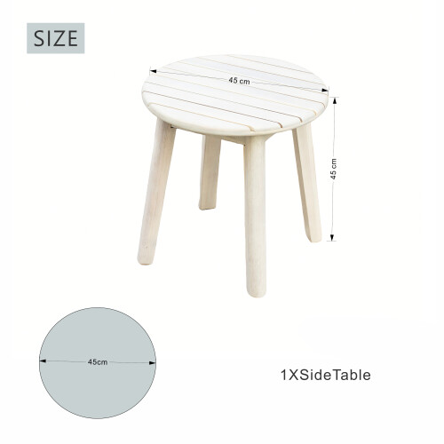 Naturally Sanded Acacia Wood Side Table 1