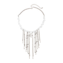 Mooie laag kralen ketting met zeester charme voor-witte koning