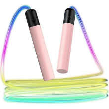 Kids Skipping Rope, Kids Luminous Bamboo LED Rainbow Skipping Rope, 4 Modes 7 Colors Adjustable 9ft Skipping Rope for Adults and Kids Fitness