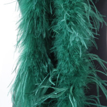 Ostriches Plumage Wrap For Bridal Wear And Photo-dark green