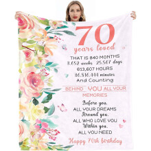 Couverture personnalisée pour le 30e anniversaire d'une femme, 60 x 50 pouces