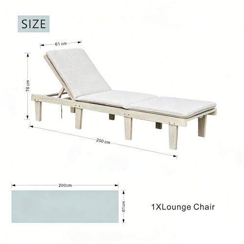 5-Position Adjustable Wood Lounge with Cushions 1