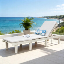 5-Position Adjustable Wood Lounge with Cushions