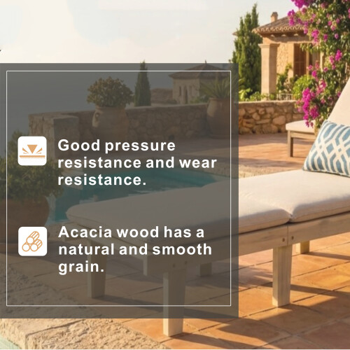 5-Position Adjustable Wood Lounge with Cushions 2