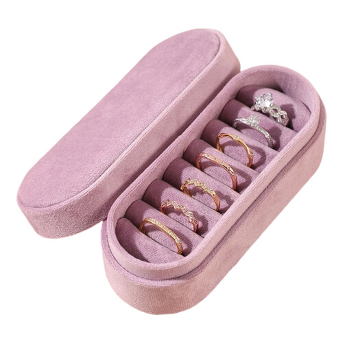 Compact Velvety Lined Jewelry Holder Box With Sturdy-is36