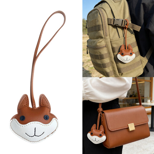 Adorable Husky Shaped Key Ring PU Leather Craftsmanship-Black 2