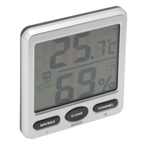 Digitalt romtermometer, hygrometer, innendørs, utendørs, stor