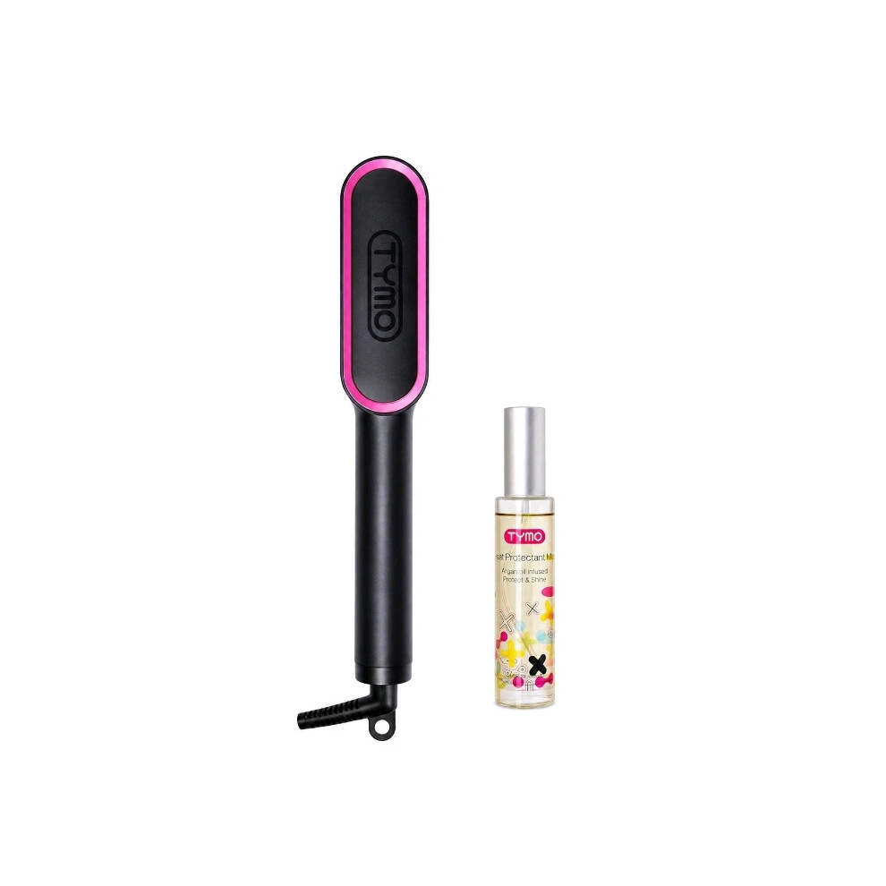 Tymo Ring Hair Straightener Brush Hair Straightening Iron With Built-In Comb, 20S Fast Heating & 5 Temp Settings With Heat Protectant Spray