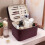 Trousse de maquillage élégante à 2 compartiments-marron foncé 7