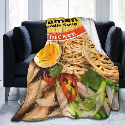 Κουβέρτα Ramen με σχέδιο κοτόπουλου από φανέλα και φλις ριχτάρι