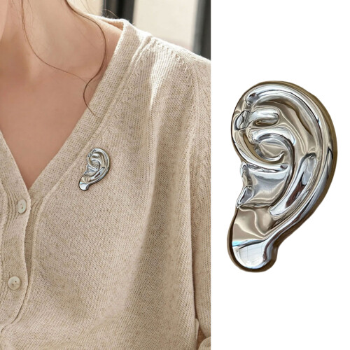 Broche d'oreille en alliage fabriquée à la main, Badge,-Or 2
