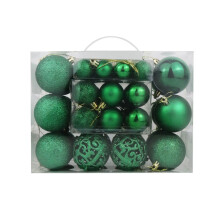 Shatterproof Christmas Balls Ornaments Set Green 50 Pcs