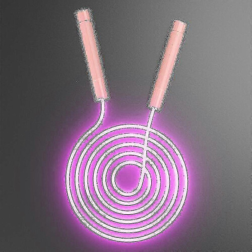 (Pink light) Glowing Jump Rope Adjustable 2.8m Light Up Skipping Rope