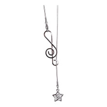 Vintage Note And Twisted Star Necklace with Adjustable Length
