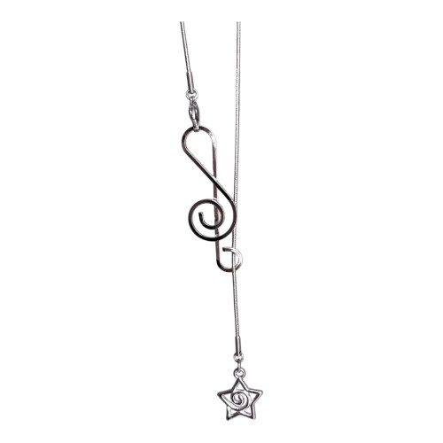 Unique Spirals Note Star Pendant Necklace Comfortable Wear
