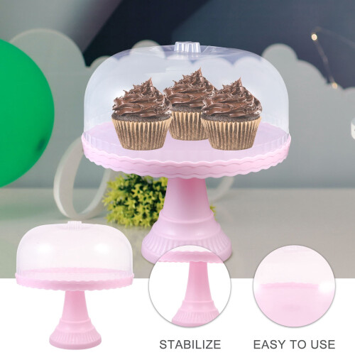Cake Plates with Dome Cover PP Stand 1 Set 1