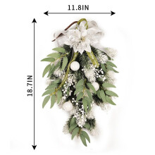 Christmas Wreath Decoration Artificial White 50 cm