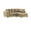 Furniture 786 Plush Velvet 4 Seater Right Hand Corner Sofa Beige 1
