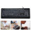 Ergonomic backlit USB keyboard with large white keys, multimedia and silent 1