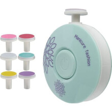 Cortaúñas eléctrico para bebés, recién nacidos, adultos y niños con 6 cabezales de limado, color verde.