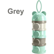 Contenitore impilabile per dispenser di latte con 4 scomparti, grigio, pratico e compatto.