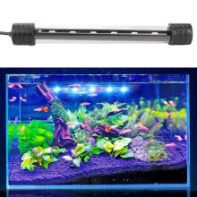 Lampada LED sommergibile ad alta luminosità con interruttore per acquario, ideale per negozi di animali, luce bianca 15B.