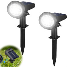 Set of 2 outdoor solar lights, 6000K, 3 modes, IP44 waterproof, cool white for garden and pathway