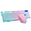 USB wired keyboard and mouse set with LED lighting, 1000 DPI, 104 keys, white and comfortable 1