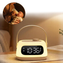 Kinderwecker für Tag und Nacht für besseren Schlaf, 3000K Farbtemperatur, einstellbare Helligkeit, Schlummerfunktion und Timer, USB-Anschluss