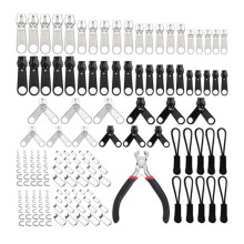 Kit de reparación de cremalleras de 183 piezas con caja de almacenamiento, accesorios de repuesto para ropa y equipaje.
