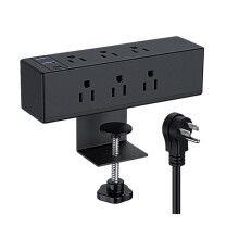 jixopn Prese di corrente da tavolo con porte USB, montaggio su scrivania rimovibile, prese multiple con 8/6 prese CA, cavo di alimentazione da 2 m,